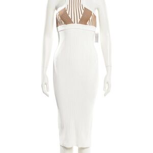 Herve Leger bandage White and Brown Dress